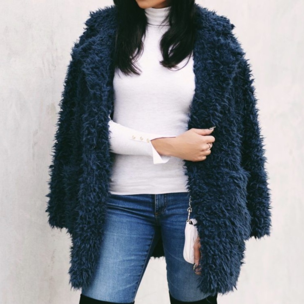 Zara faux fur fuzzy coat
